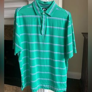 Blue and green FootJoy golf shirt